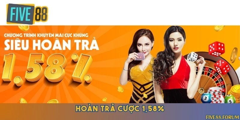 Hoàn cược 1,58% không giới hạn cho tất cả thành viên